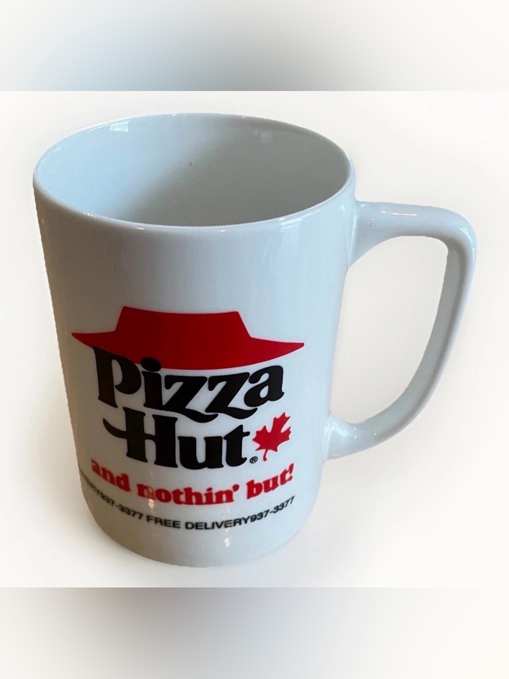Vintage Pizza Hut Mug Canada White Retro 80s Classic Diner Style Coffee Cup